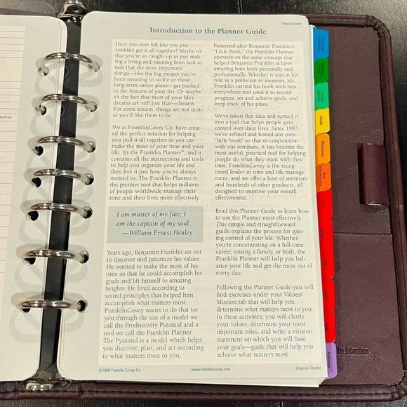 Vintage Franklin Covey Day Runner Style Binder Planner Faux Leather with Inserts - Picture 8 of 15